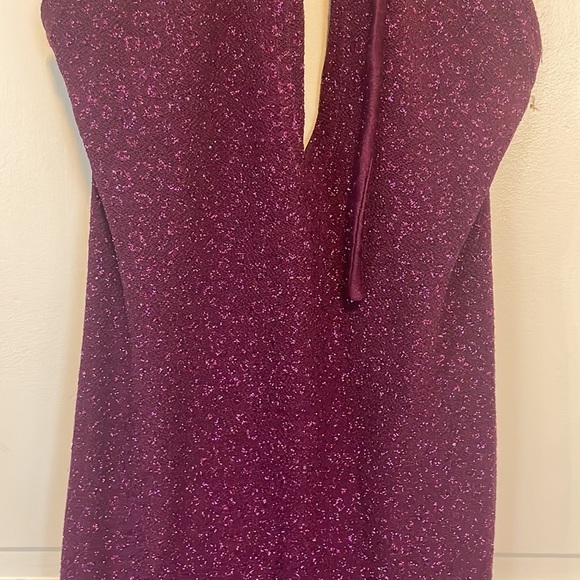 Jessica McClintock Gunne Sax millennium 2000 purple sparkly halter dress Size 7 - Picture 4 of 9